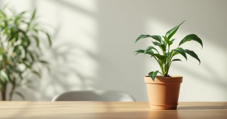 Plantes d'intérieur dépolluantes disposées dans un appartement moderne baigné de lumière naturelle
