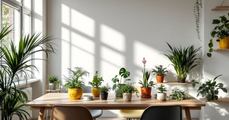 Plantes IKEA intérieur disposées dans un salon moderne lumineux