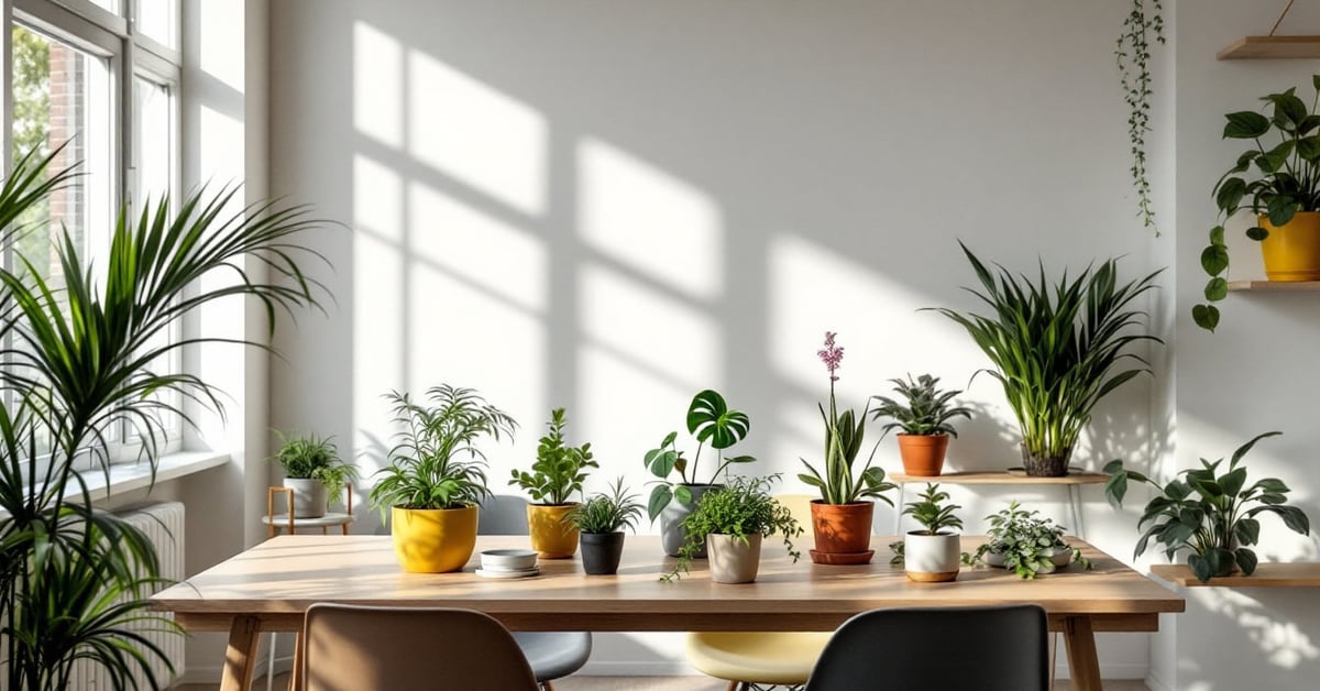 Plantes IKEA intérieur disposées dans un salon moderne lumineux