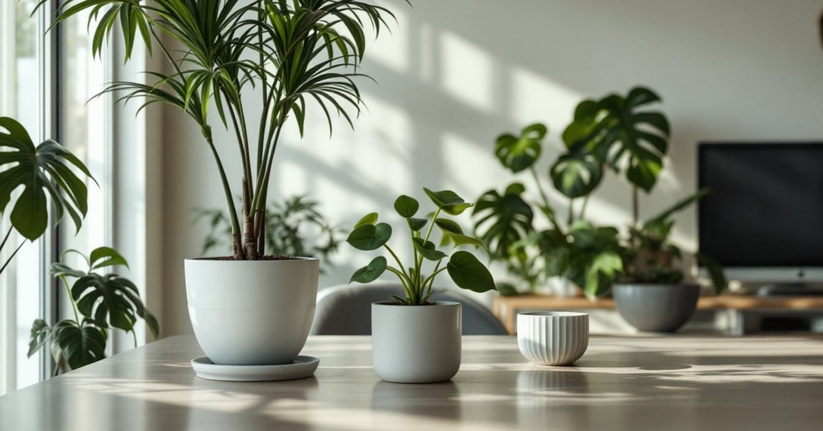 Plantes rares d'intérieur disposées dans un intérieur moderne, plantes exotiques et tropicales en pot